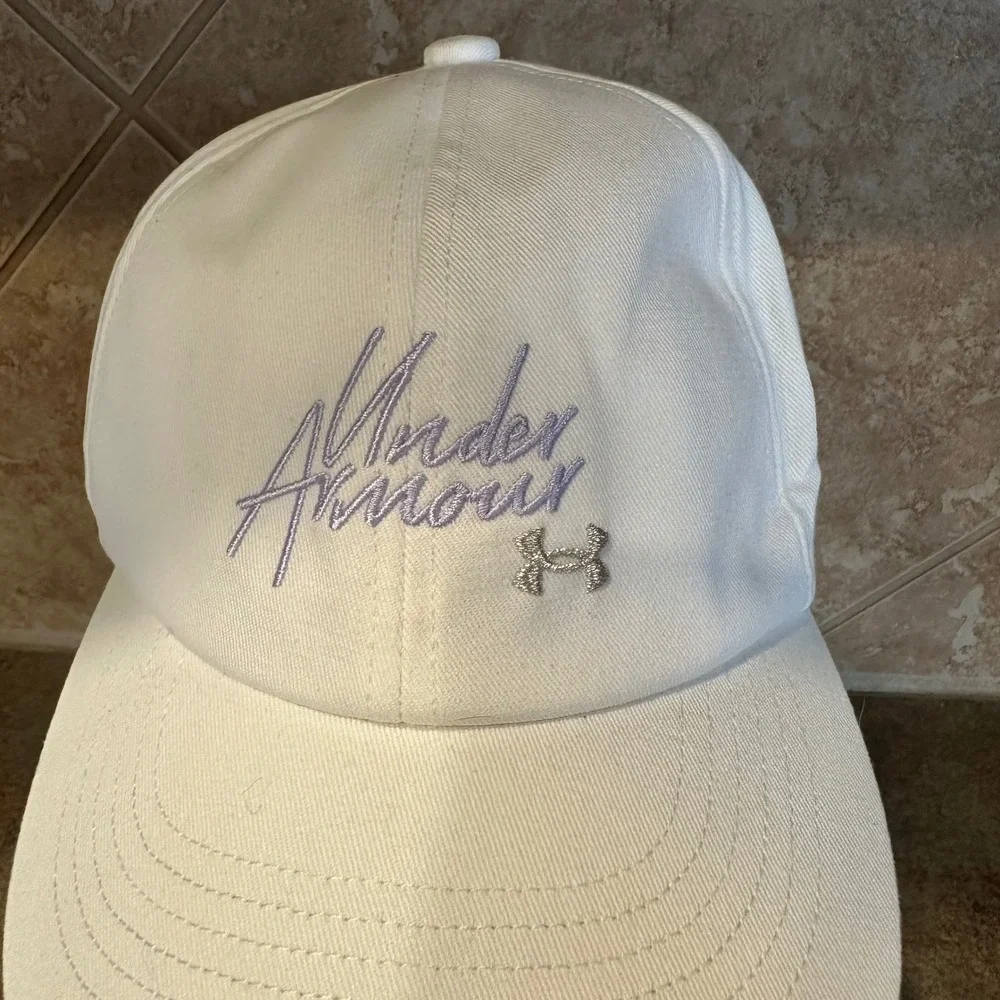 Under Armour Women's Hat Adjustable Strapback‎ UA Free Fit White Casual Cap NEW